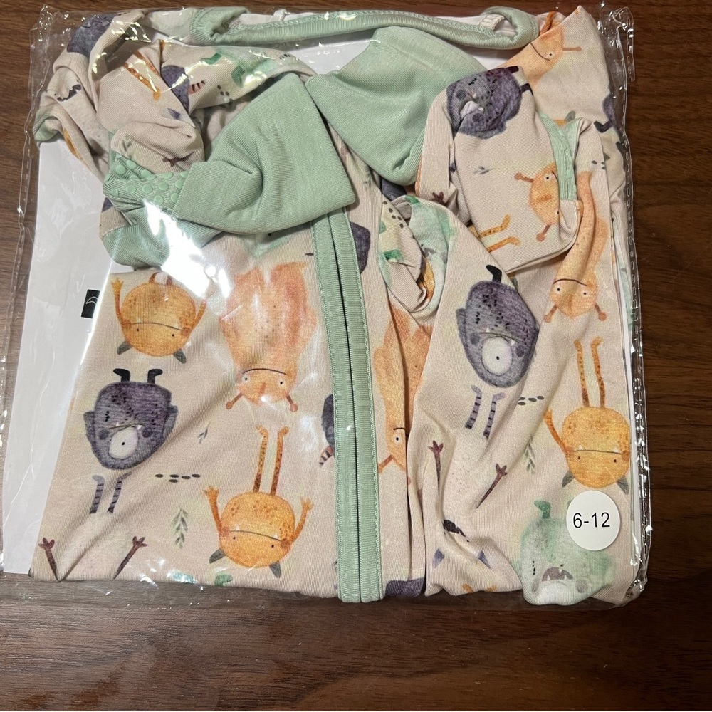 The Sleepy Sloth bamboo zippy, Scary Cute (6-12)